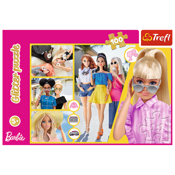 Puzzle - 100 Glitter - Brokatowa Barbie - Trefl 14830