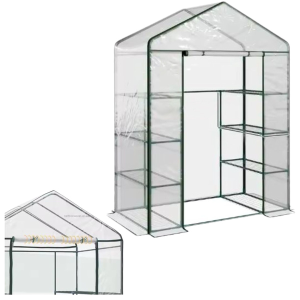 Mini Balcony Garden Greenhouse 4 Metal Shelves PVC Foil 195 x 143 x 73cm
