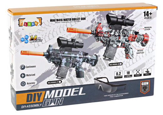 M416 Water Bullet Rifle, Range 18m, Red Grafiti