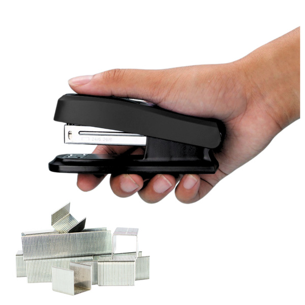 Black Office Stapler Up to 30 Sheets Set of Staples 24/6 13cm