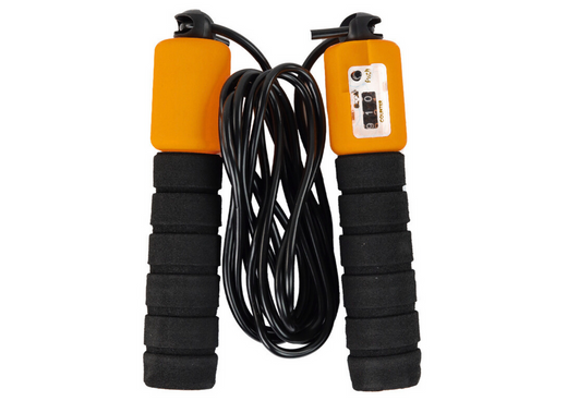 Skipping Rope Black and Orange With Counter 280 cm Fitness Adjustment