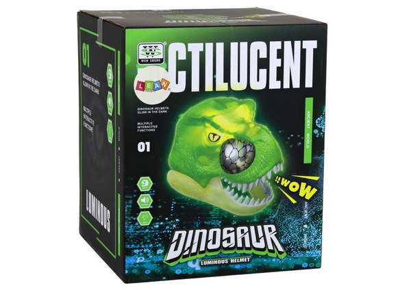 Green Dinosaur Mask Adjustable Headband Lights Sounds