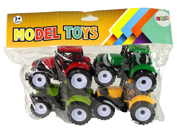 Set of Agricultural Tractors Farm 4 Colorful Pieces