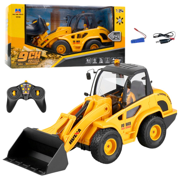 Backhoe Loader Bulldozer Remote Control RC Huina 1:24