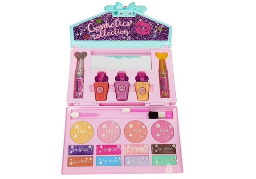 Set of Cosmetics in a Purse Mirror Glitter Nails