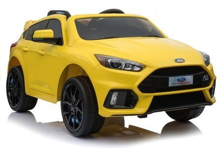 Kinderfahrzeug Ford Focus RS Gelb 2x45W 2,4G 5-Punkt-Sicherheitsgurte Fahrzeug