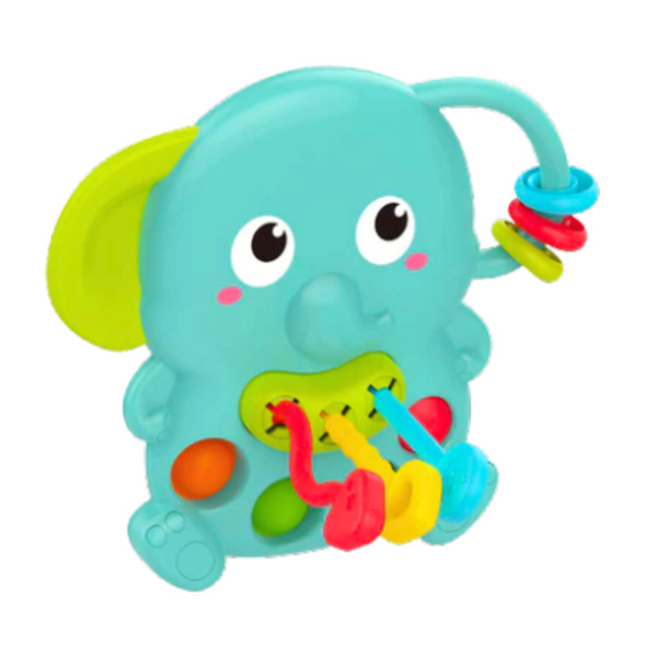 Green Sensory Elephant Rattle with Moving Elements