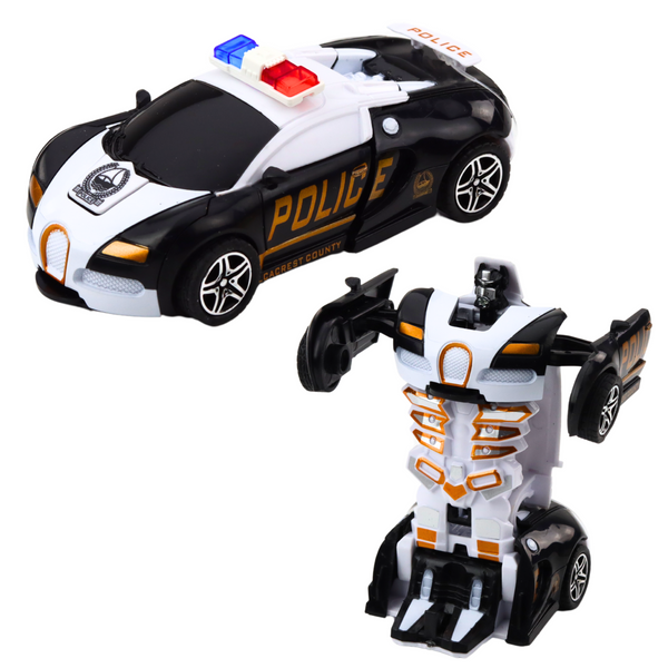 Auto Robot 2in1 Sportwagen Polizeifahrt Mix