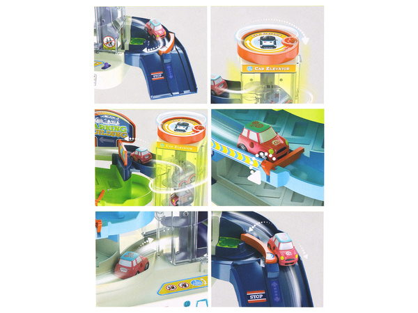 Interaktives mehrstöckiges Parkset für Autos, Licht und Sound