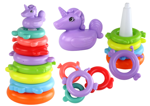 Pyramid Unicorn Puzzle 8 Circles Colorful 29cm x 14cm x 14cm