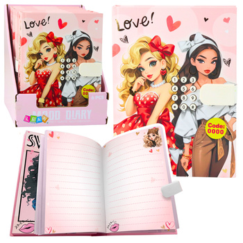 Girls' Diary Notebook Code Melodies Colorful Pages Hearts