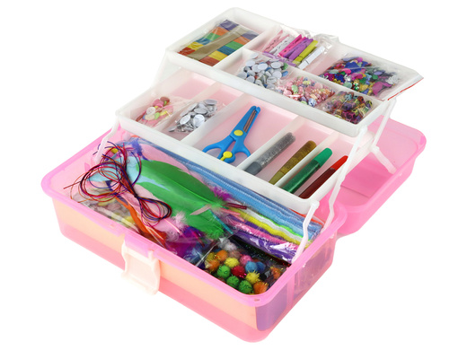 Rosa erweiterbares Koffer-Set, künstlerisch, kreativ, Kunststoff, zum Selbermachen