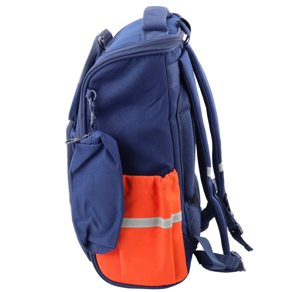 School Backpack With Dinosaur Chest Strap Navy Blue 22L