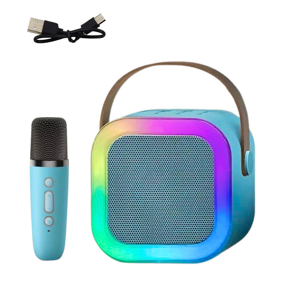 Karaoke-Lautsprecher-Mikrofon, kabellos, K12 RGB, Bluetooth, Blau