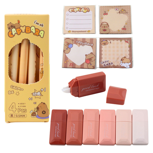 Piórnik Szkolny Dwukomorowy Z Kieszonkami Dodatki Kapibara 21x12 cm