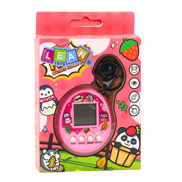 Tamagotchi Pet Egg Elektronisches Spiel 168W1 Schlüsselanhänger mit Glocke Pink