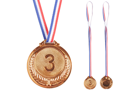 Bronzemedaille für den ersten Platz, Trophäe aus Zink, 6,5 cm