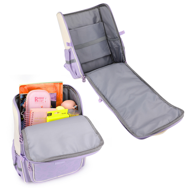 Schulrucksack mit Kaninchen-Brustgurt Pastell 21L