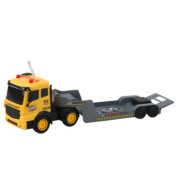Tow Truck with Crawler Excavator Rotating 360° Yellow 1:16