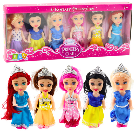 Mini Princess Dolls Fairytale Dresses Set 6pcs