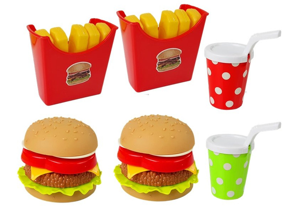 Set Hamburger Pommes mit Tablett