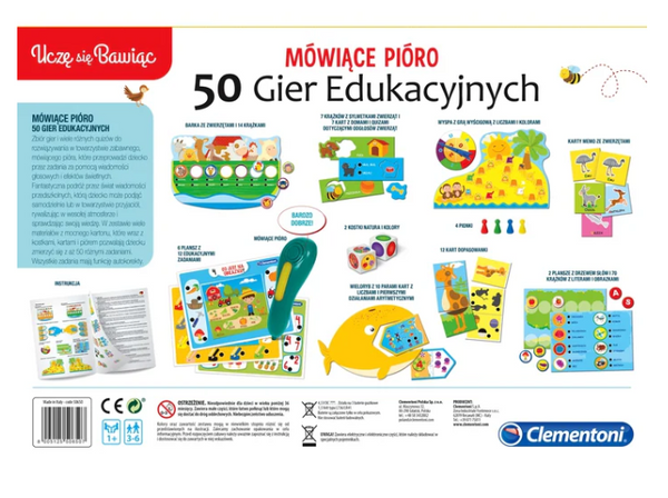 Talking Pen 50 Educational Games Play and Learn Polish Language Clementoni 50650