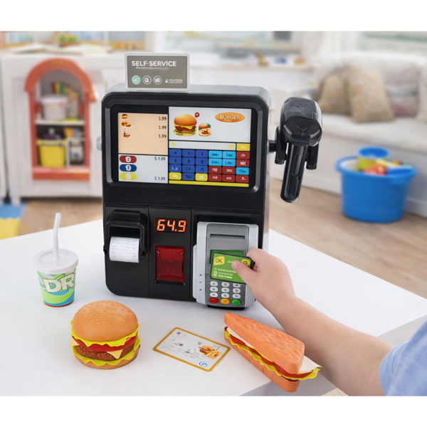 Self-service checkout terminal scanner lights sounds