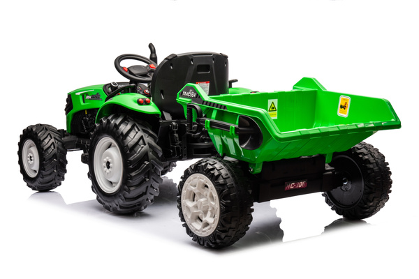 HC-306 Batteriebetriebener Traktor mit Anhängerlicht Grün 24V