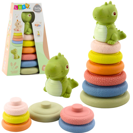 Weiche sensorische Pyramide Dinosaurier Gummi ECO Bunt