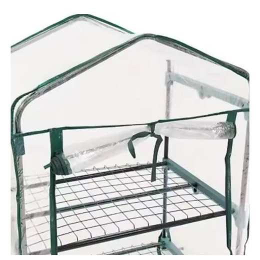 Mini Greenhouse Balcony Garden 4 Metal Shelves PVC Foil 69 x 49 x 157cm