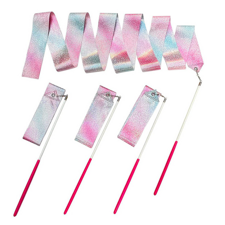 Gymnastikband für Tanzübungen Rosa Violett Blau Glänzend