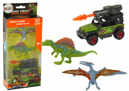 Dinosaurier-Figuren-Auto mit Raketen-Set