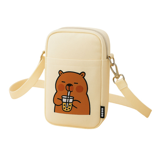 Capybara Shoulder Bag Adjustable Strap White 20 x 14.5 cm