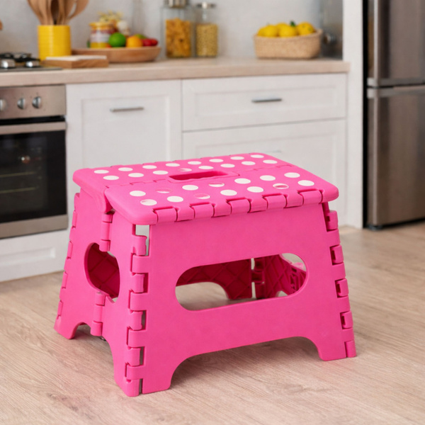 Folding Stool Footrest Step Anti-slip Pink 24 x 19 cm
