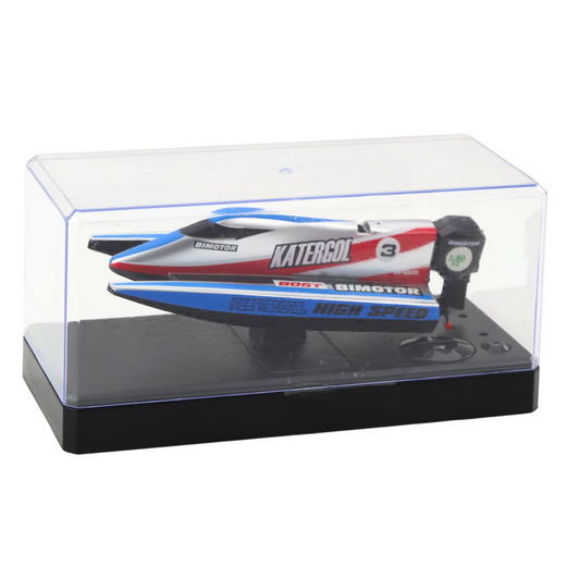 Remote Controlled RC Motorboat Blue-Silver 14cm