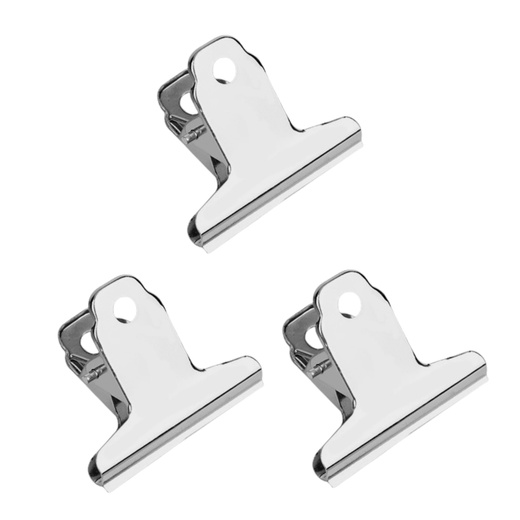 Set mit 3 Büroklammern aus Metall, 75 mm