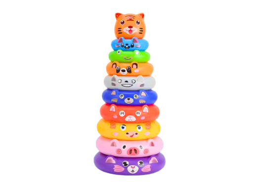 Circle Pyramid Animal Stickers Tiger Colorful