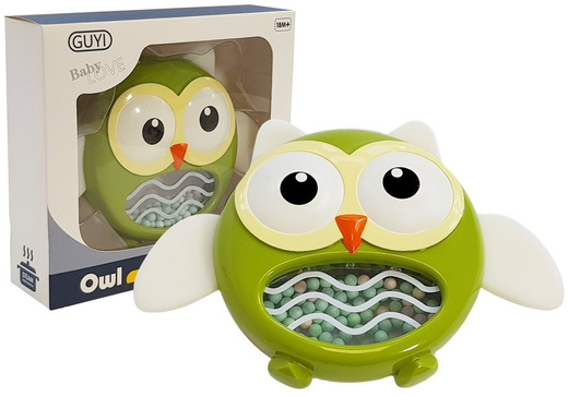 Owl Rattle Teether Children's Toy Green