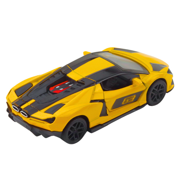 Racing Car Sports Metal Drive Opening Doors Yellow 1:32