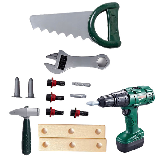 Heimwerker-Werkzeugset im Karton Akku-Bohrschrauber 14-tlg.