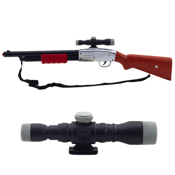 Gewehr-Schrotflinten-Requisite, Schultergurt, Zielfernrohr, braune Geräusche, 65 cm