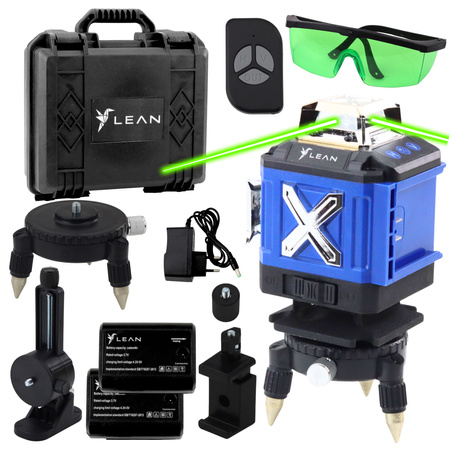 4D Laser Level Plane 16 Lines Case 2 Batteries Blue