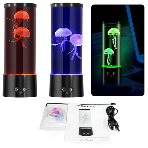LED Quallenlampe, dekorativ, batteriebetrieben, USB-Kabel