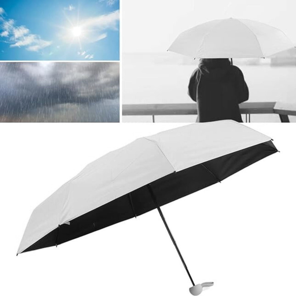 Folding Pocket Umbrella with UV Protection UPF 50+ Case Gray 90 cm