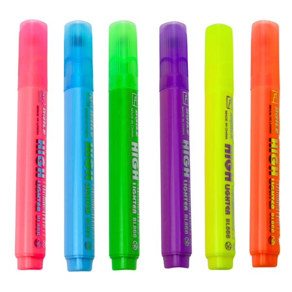 Textmarker-Set für Schule und Büro, bunt, Neon, 6-tlg.