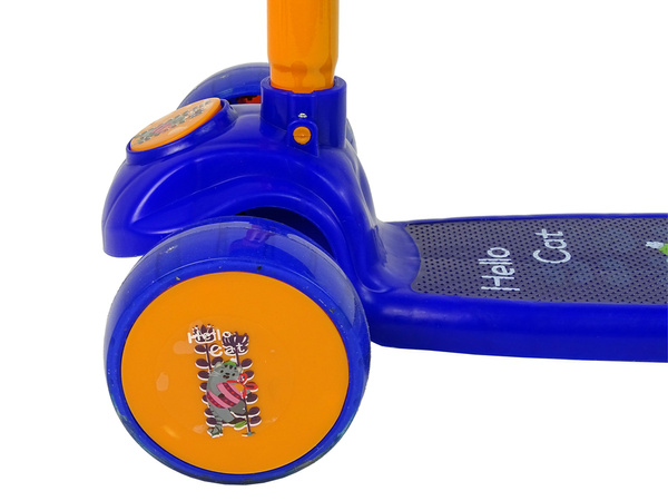 Three-wheeled balance scooter Saddle Blue Music Diodes Cat