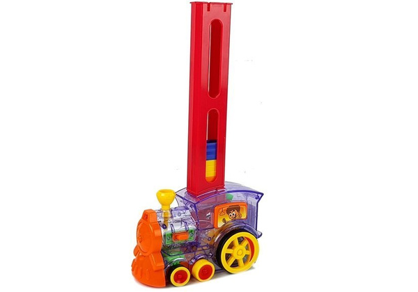 LED Locomotive Arranges Domino Train Building Blocks Puzzle