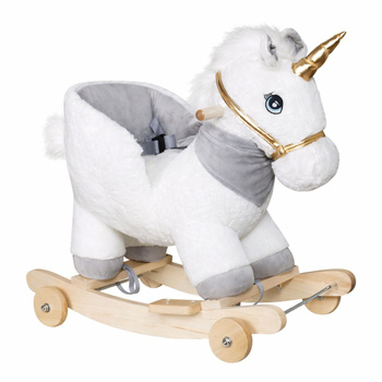 Unicorn Rocking Horse Ride-on 2 in 1 Baby Rocker White