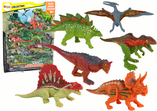 Set Dinosaurier-Figuren, 6-teilig, Bunt