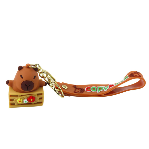 Schlüsselanhänger Capybara-Figur, Anhänger, Karabinerring, Mix
